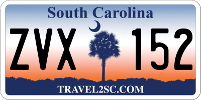 SC license plate ZVX152