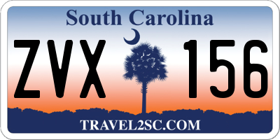 SC license plate ZVX156