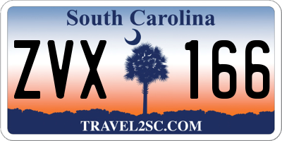 SC license plate ZVX166