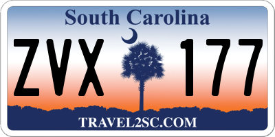 SC license plate ZVX177