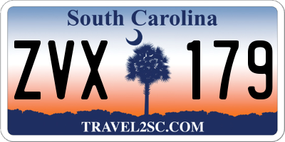 SC license plate ZVX179