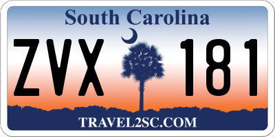 SC license plate ZVX181