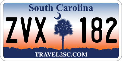 SC license plate ZVX182