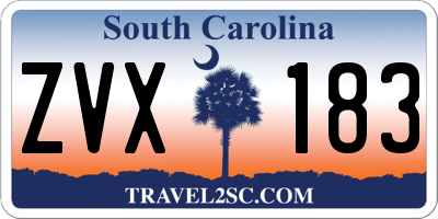 SC license plate ZVX183