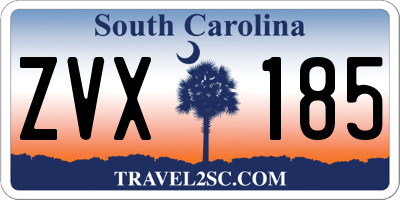 SC license plate ZVX185