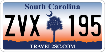 SC license plate ZVX195