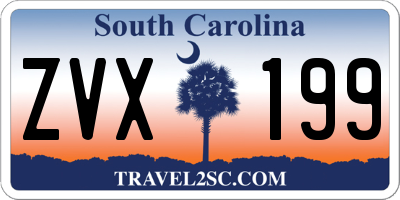 SC license plate ZVX199