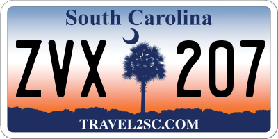 SC license plate ZVX207