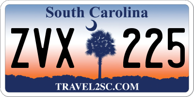 SC license plate ZVX225