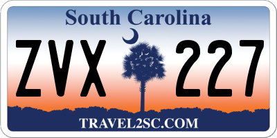SC license plate ZVX227