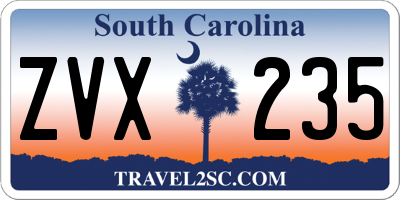 SC license plate ZVX235