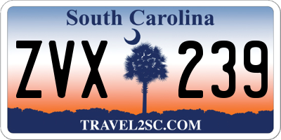 SC license plate ZVX239