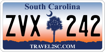 SC license plate ZVX242
