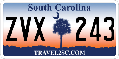 SC license plate ZVX243