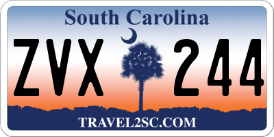 SC license plate ZVX244