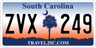 SC license plate ZVX249