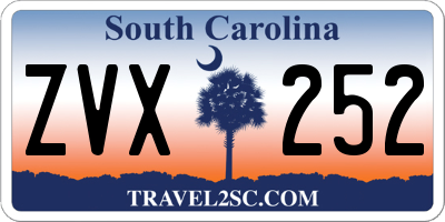 SC license plate ZVX252
