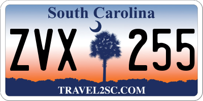 SC license plate ZVX255