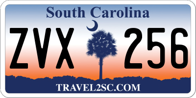 SC license plate ZVX256