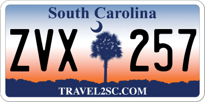 SC license plate ZVX257
