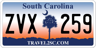 SC license plate ZVX259