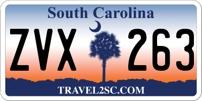 SC license plate ZVX263