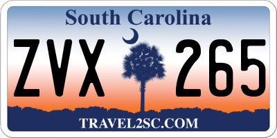 SC license plate ZVX265