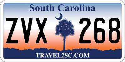 SC license plate ZVX268