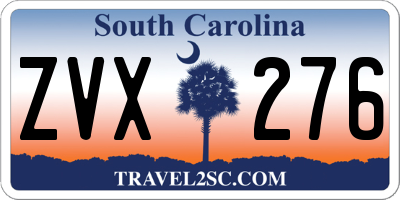 SC license plate ZVX276