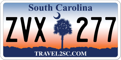 SC license plate ZVX277
