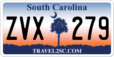 SC license plate ZVX279