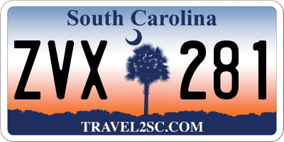 SC license plate ZVX281