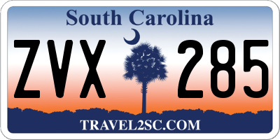 SC license plate ZVX285