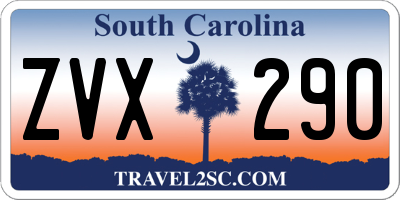 SC license plate ZVX290