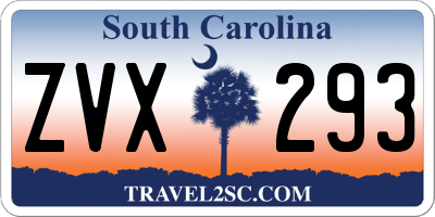 SC license plate ZVX293