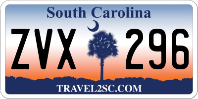 SC license plate ZVX296
