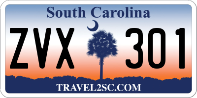 SC license plate ZVX301