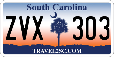 SC license plate ZVX303