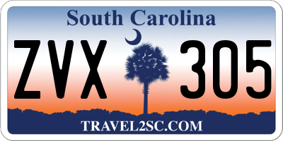 SC license plate ZVX305