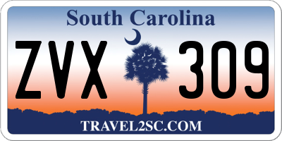 SC license plate ZVX309
