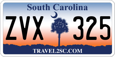 SC license plate ZVX325