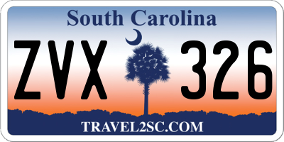 SC license plate ZVX326