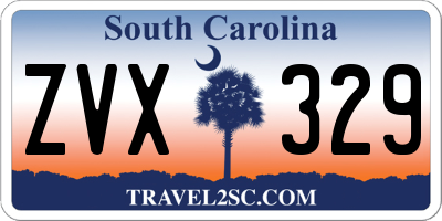 SC license plate ZVX329