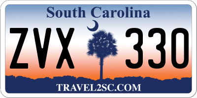 SC license plate ZVX330
