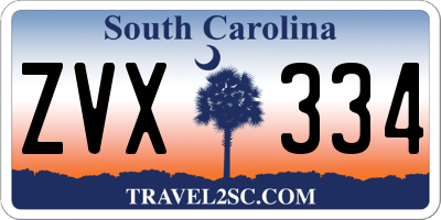 SC license plate ZVX334