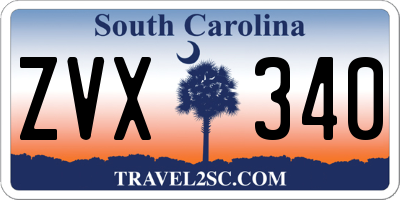 SC license plate ZVX340