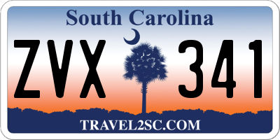 SC license plate ZVX341
