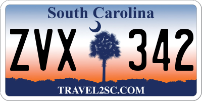 SC license plate ZVX342