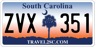 SC license plate ZVX351