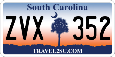 SC license plate ZVX352